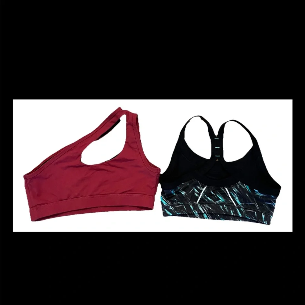 2-BRA’s AVIA Black W/Diff  Colors & RUNNING GIRL Maroon Double Shoulder Strap